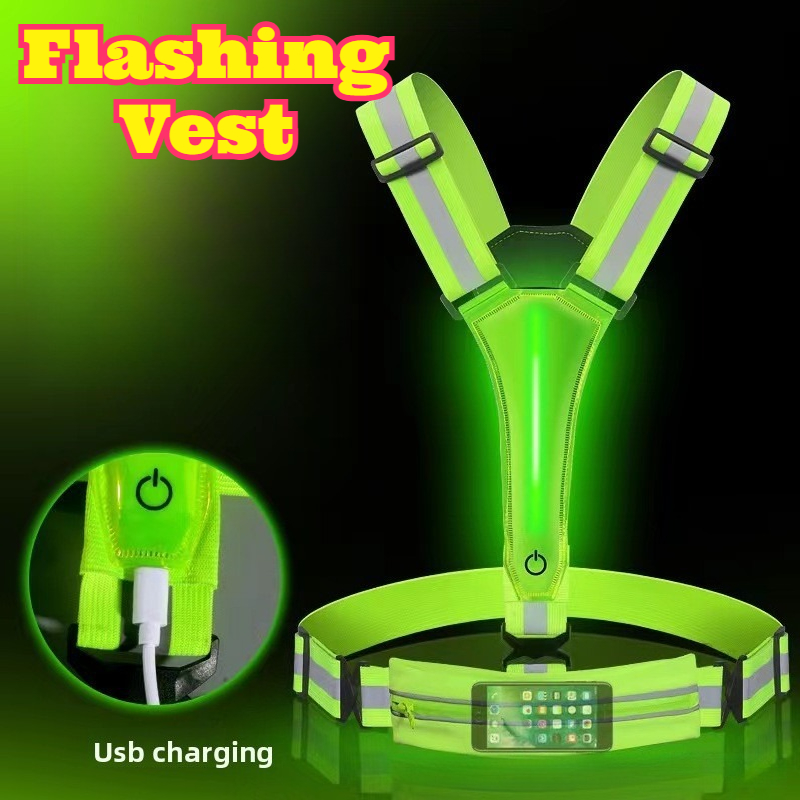 Reflective Vest Cycling - سترة عاكسة مضيئة بتقنية LED عالية
