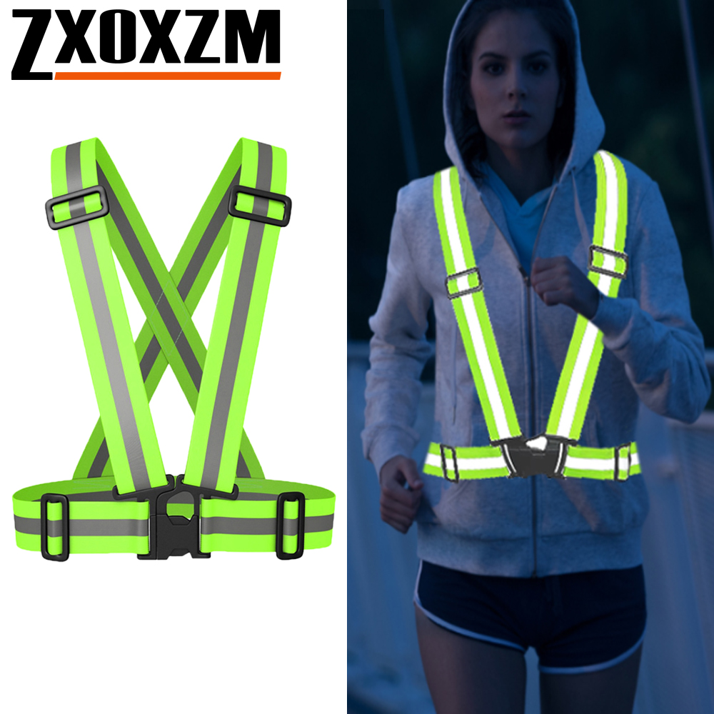 Reflective Vest Cycling - قطعة واحدة من سترة الجري الليلية