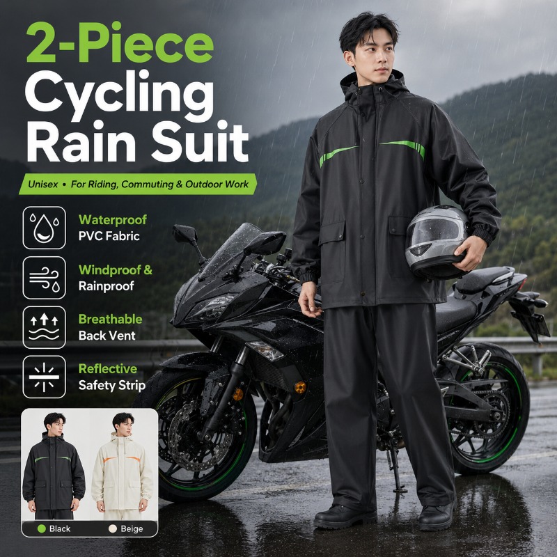 Cycling Commute In Rain - بدلة مطر للدراجات الهوائية مقاومة للماء