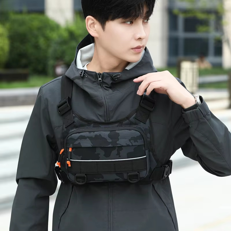 Reflective Vest Cycling - حقيبة صدرية أمامية للدراجات، حقيبة ظهر