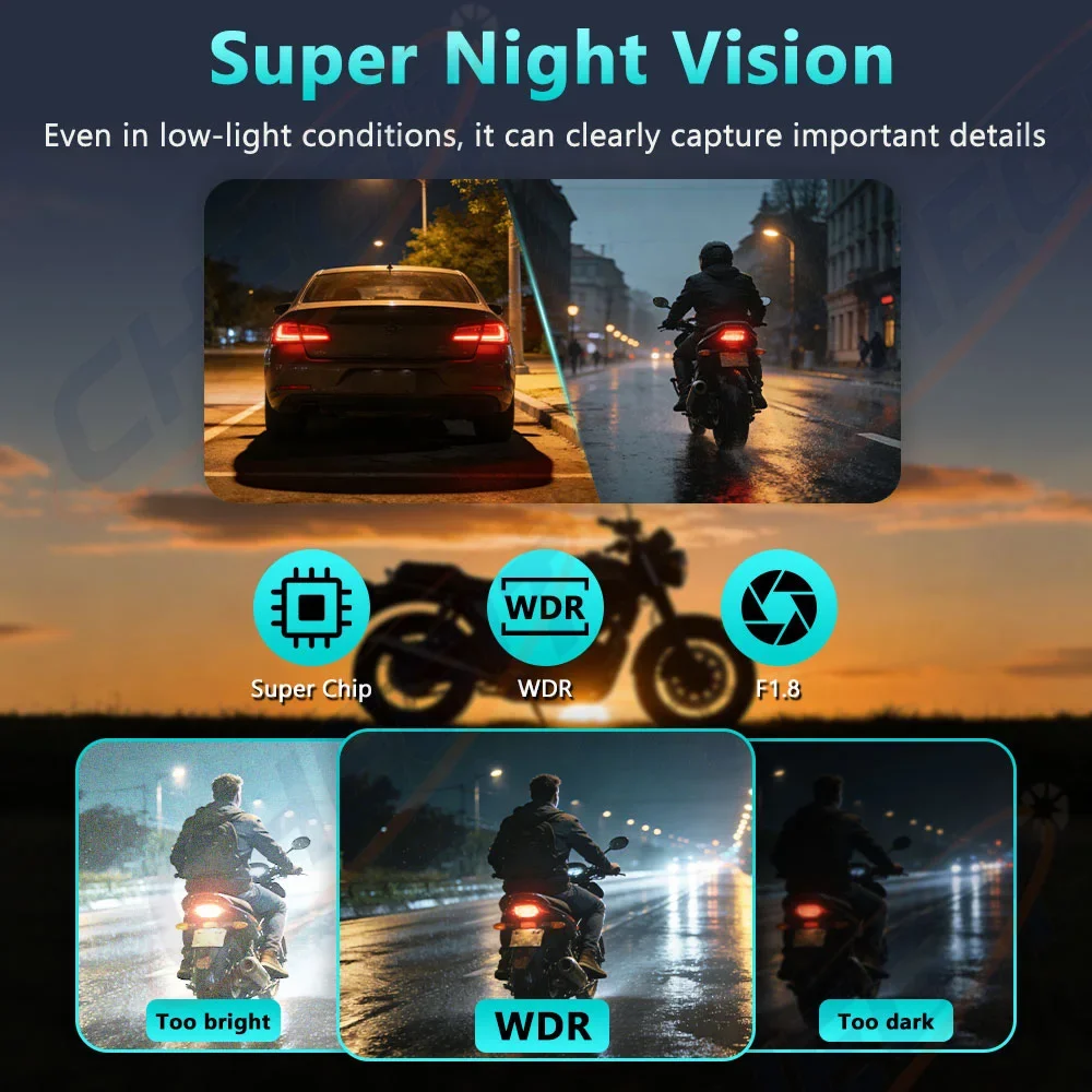 كاميرا دراجة نارية DVR بدقة 2K - مراجعة Cycling Loop وسعره