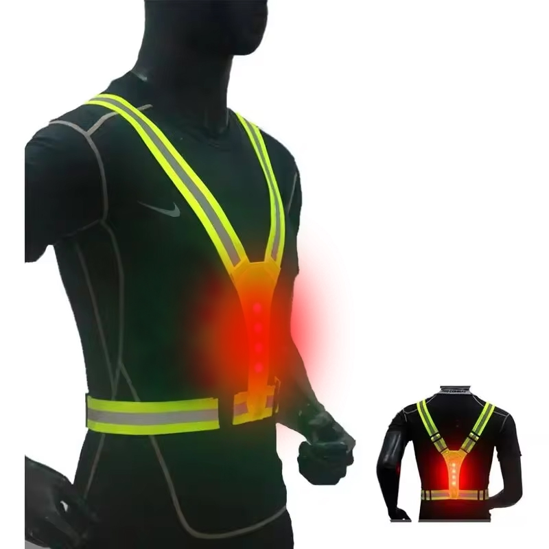 LED تشغيل سترة عاكسة متوهجة عا - مراجعة Reflective Vest Cycling وسعره